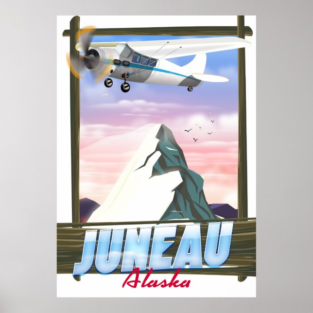 Juneau Alaska-reseaffisch Poster (Framsidan)