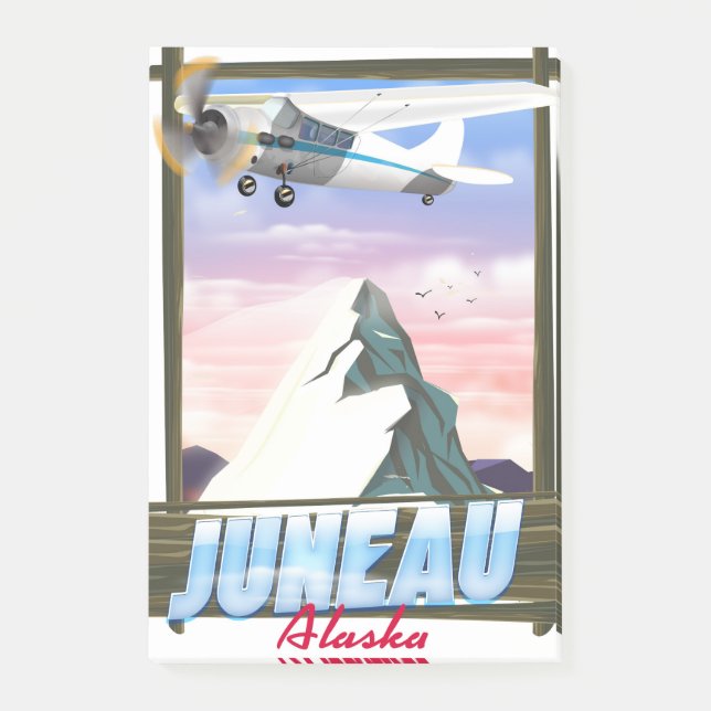 Juneau Alaska resebilagaffiche Post-it Block (Framsida)