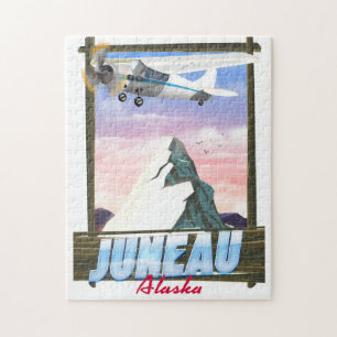 Juneau Alaska resebilagaffiche Pussel