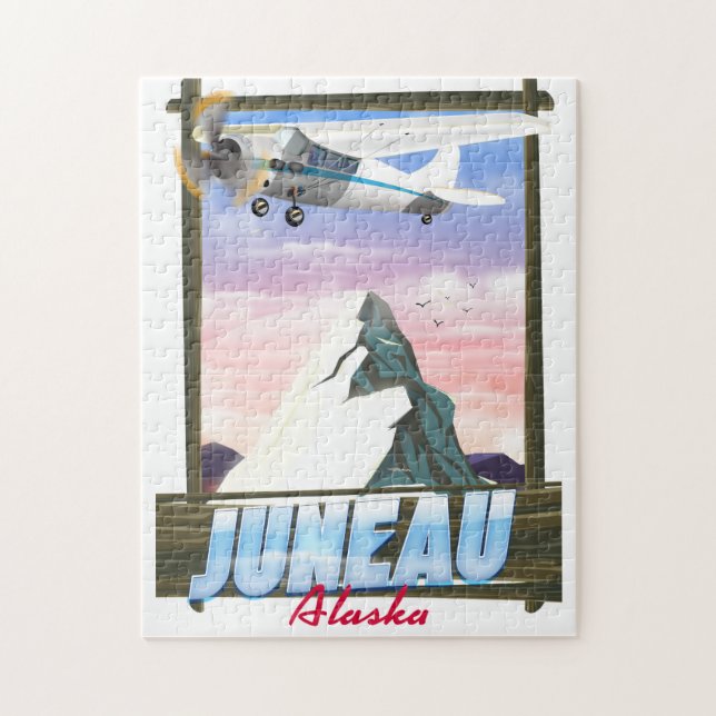 Juneau Alaska resebilagaffiche Pussel (Vertikal)