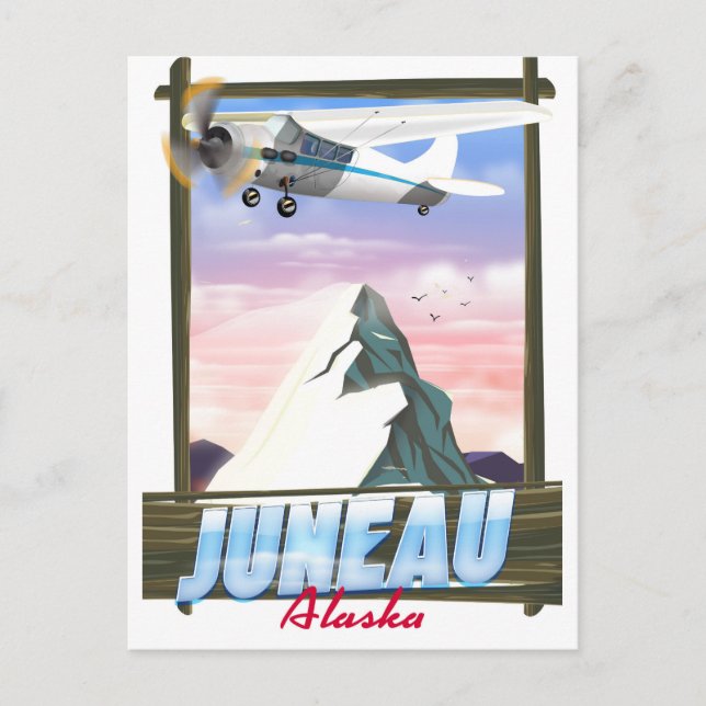 Juneau Alaska resebilagaffiche Vykort (Framsida)