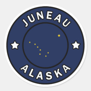 Juneau Alaska Runt Klistermärke