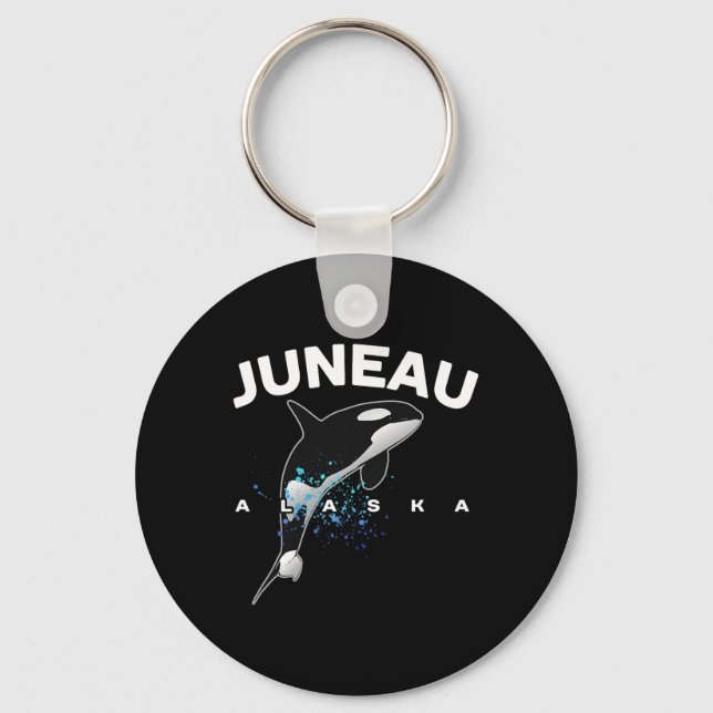 Juneau Alaska Späckhuggare Orca Valutflykt Camping Nyckelring (Framsida)