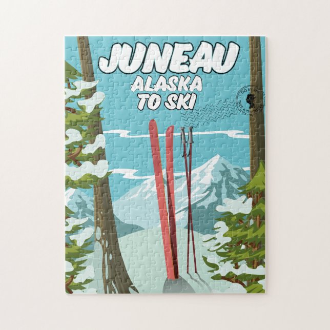 Juneau Alaska till Ski Pussel (Vertikal)