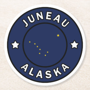 Juneau Alaska Underlägg Papper Rund