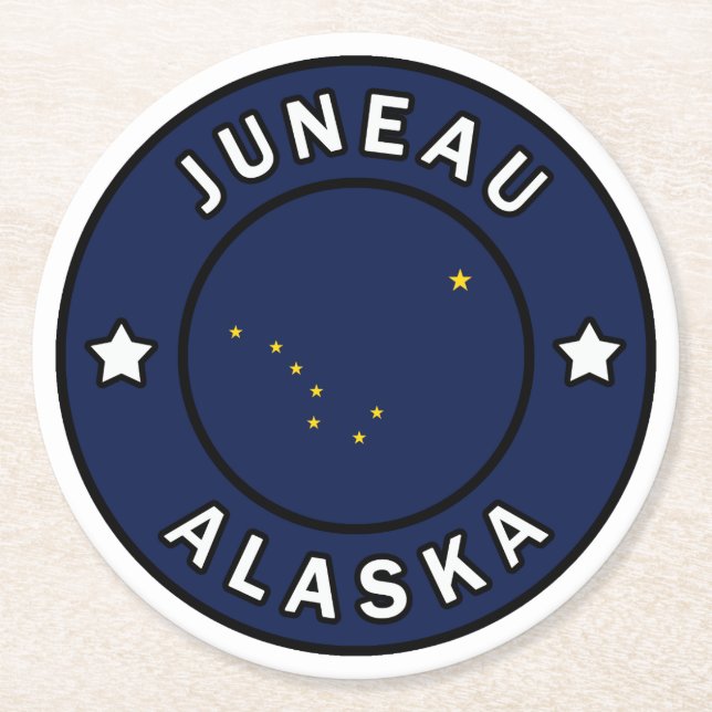 Juneau Alaska Underlägg Papper Rund (Framsidan)