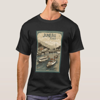 Juneau Alaska Vintage-Retro Travel Poster Graphic T Shirt