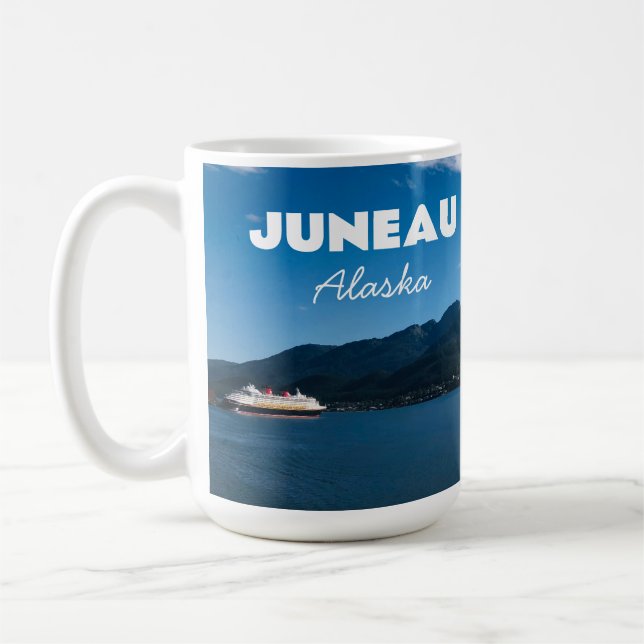 Juneau Alaska-vykort med Cruise Flygplan Kaffemugg (Vänster)