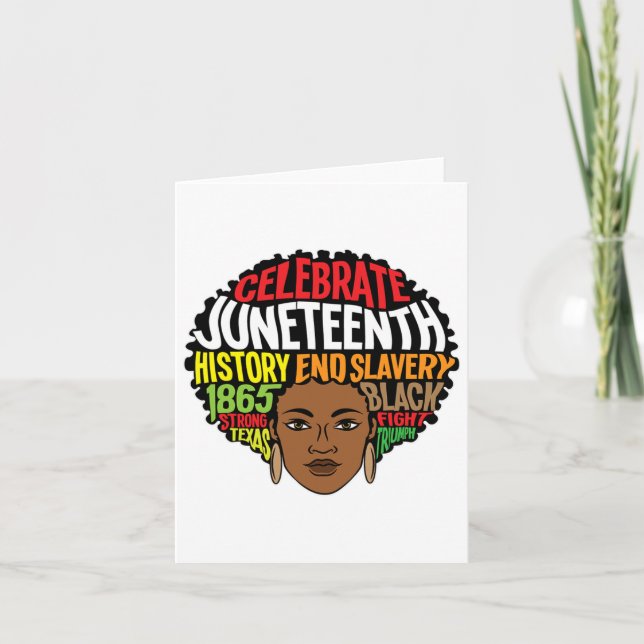 Junelfte Afro Melanin Women Girl Afrika Ancestor Kort (Framsida)