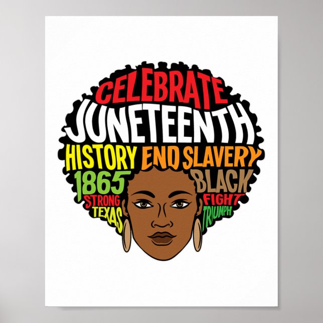Junelfte Afro Melanin Women Girl Afrika Ancestor Poster (Framsidan)