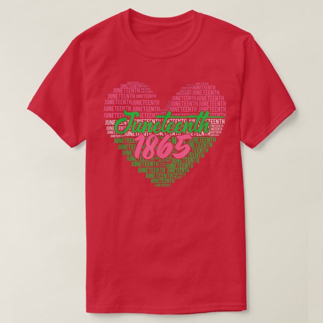 Junelfte även känt kärlek hjärta t shirt (Design framsida)