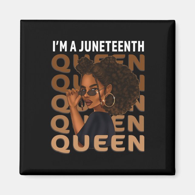 Junelfte drottning Swag Black Melanin Natural Hair Magnet (Framsidan)