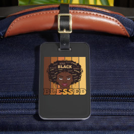 Junelfte Melanin Black African American Girl Bagagebricka
