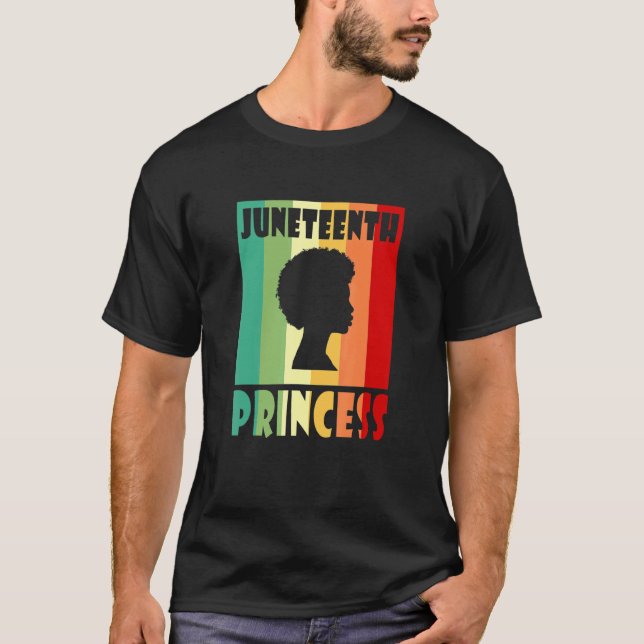 Junelfte prinsessan African American Freedom Black T Shirt (Framsida)