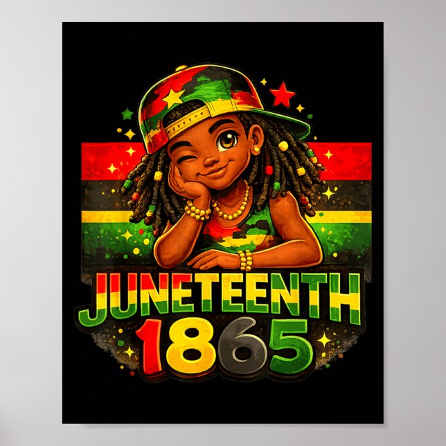 Junenth 1865 söta flickor afrikanska afroamerikans poster (Framsidan)
