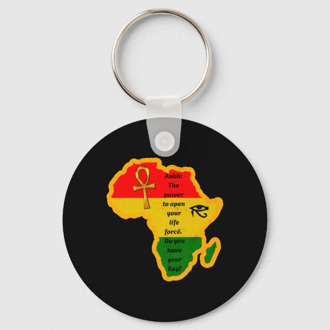 Junenth afrikansk ankh wer-citat nyckelring (Framsida)