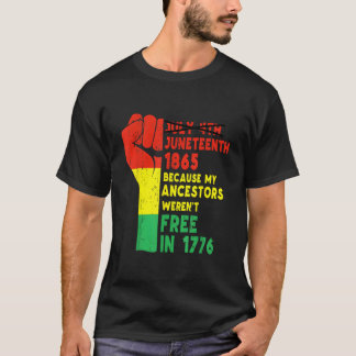 Junenth Mina Förfäder Fria Svarta Afrikanska Flagg T Shirt