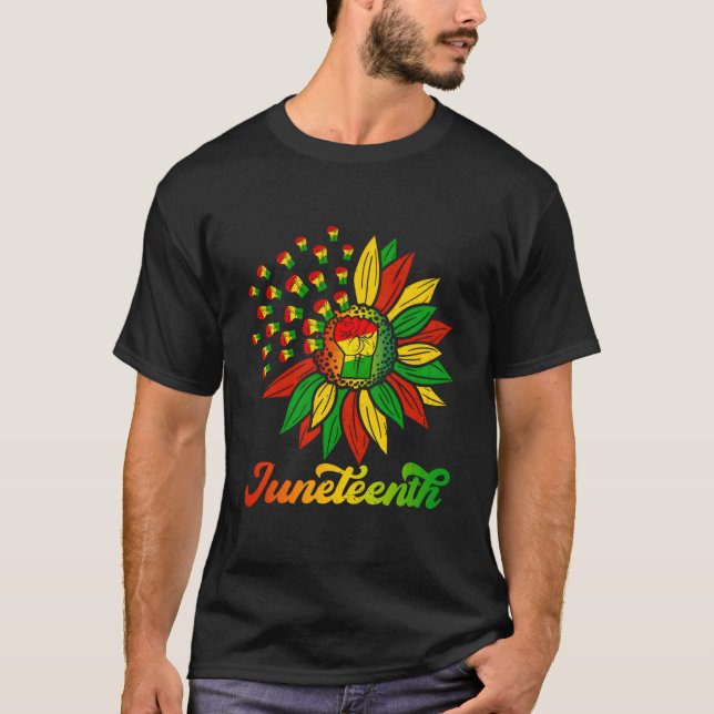 Junenth svart afroamerikan juni 1865 t shirt (Framsida)