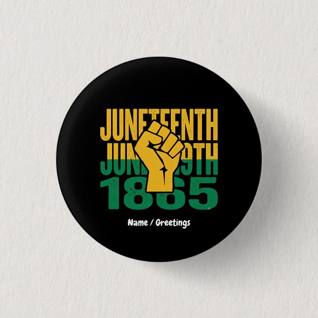 Juneteenth 1865 19:e juni Svart Frihet Grafik De Knapp (Framsida)