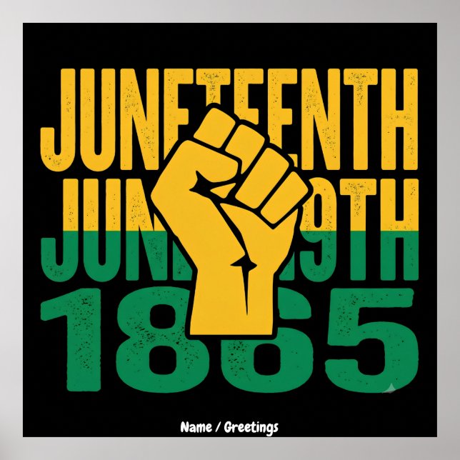 Juneteenth 1865 19:e juni Svart Frihet Grafisk De Poster (Framsidan)