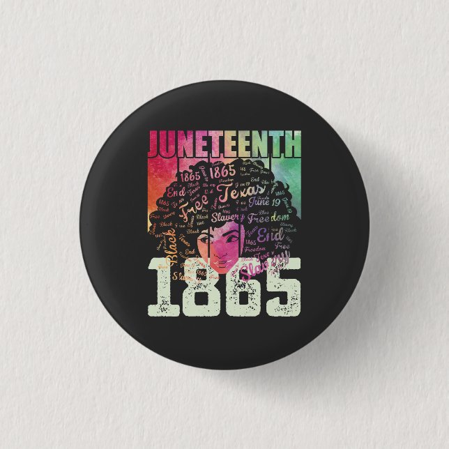 Juneteenth 1865 Afroamerikansk Svart Frihet Knapp (Framsida)