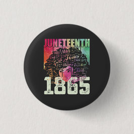 Juneteenth 1865 Afroamerikansk Svart Frihet Knapp