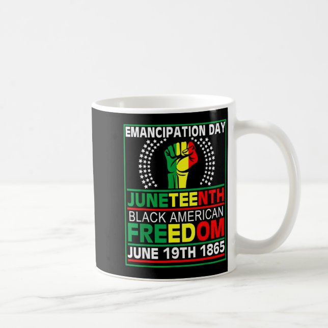Juneteenth 1865 är självständighetsdag svarta kvin kaffemugg (Höger)