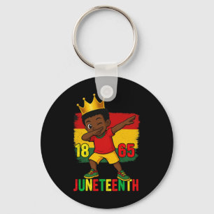 Juneteenth 1865 Dabbing Pojkar Kid Frihet Svart St Nyckelring