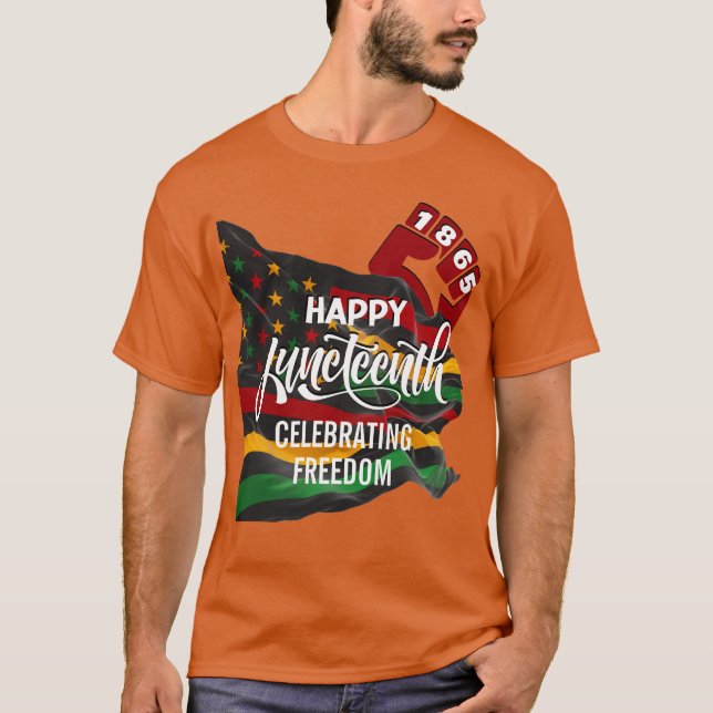 JUNETEENTH 1865 Flagga T Shirt (Framsida)