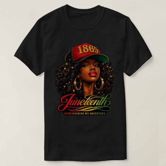Juneteenth 1865 Förfäders Minnesdesign T Shirt (Design framsida)