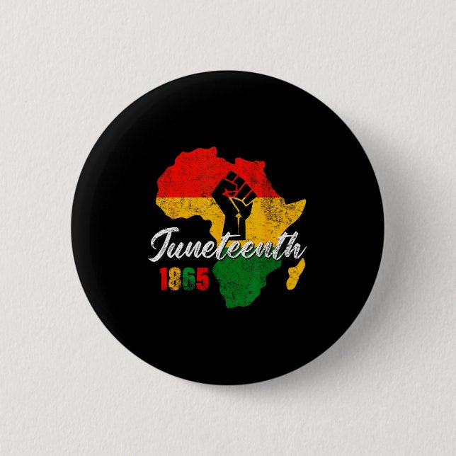 Juneteenth 1865 frihet afrika svart stolthet män knapp (Framsida)