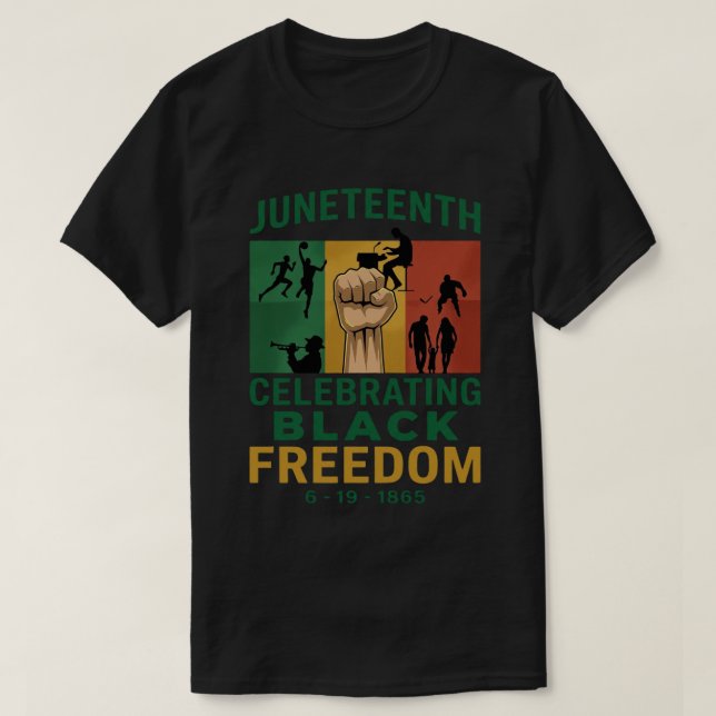 Juneteenth 1865 Frihetsdag Heritagekonst T Shirt (Design framsida)