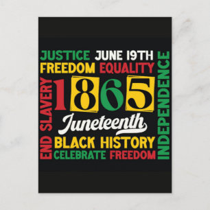 Juneteenth 1865 Frihetsdag Svart Historia Helg Vykort