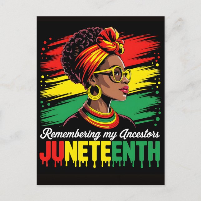 Juneteenth 1865 Frihetsdag Svart Historia Helg Vykort (Framsida)