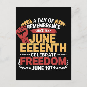 Juneteenth 1865 Frihetsdag Svart Historia Helg Vykort
