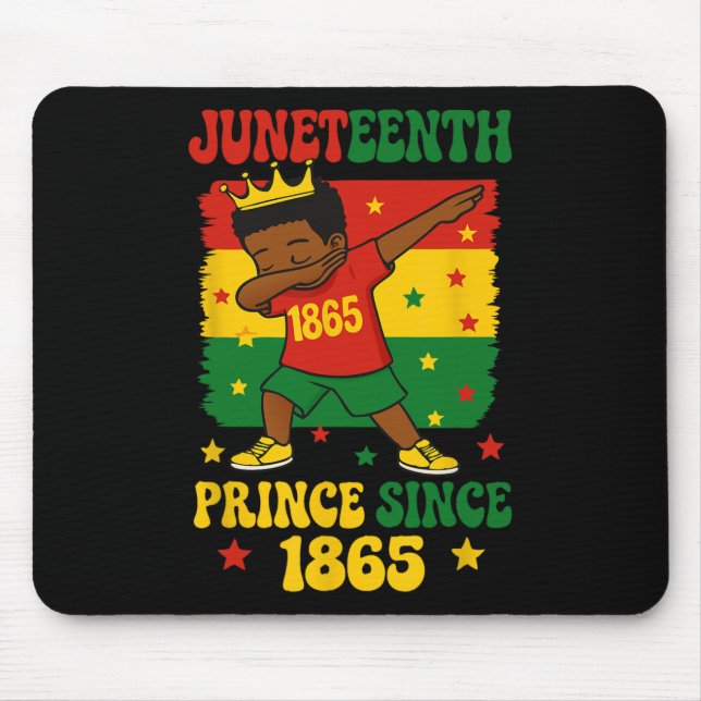Juneteenth 1865 Groovy Småpojke Dabbing Prins  Musmatta (Framsidan)