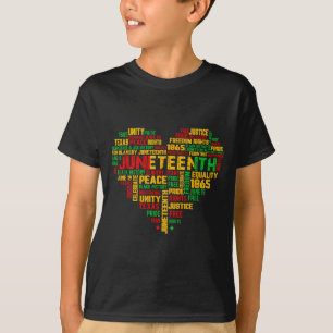 Juneteenth 1865 hjärta svart historia frihet t shirt