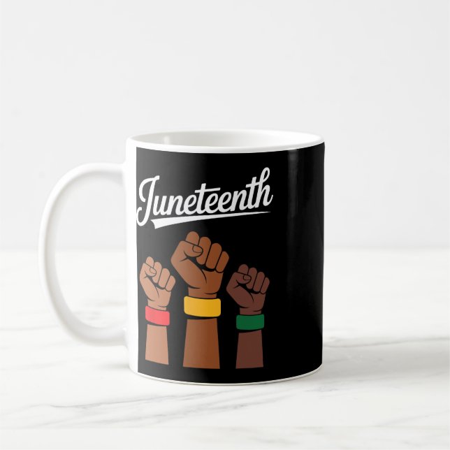 Juneteenth 1865 Höjda nävar Svart historia Kaffemugg (Vänster)