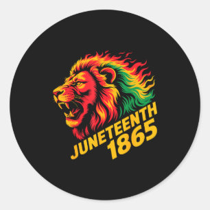 Juneteenth 1865 lejon rasta runt klistermärke