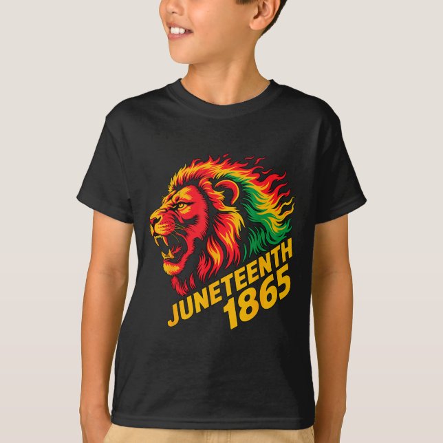 Juneteenth 1865 lejon rasta  t shirt (Framsida)