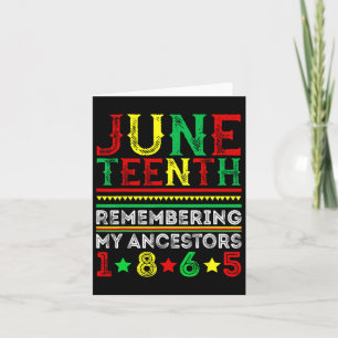 Juneteenth 1865 Minner av mina förfäder Juneteent Kort