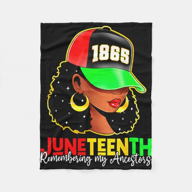 Juneteenth 1865 minns förfäder svart stolthet fleecefilt (Framsidan)