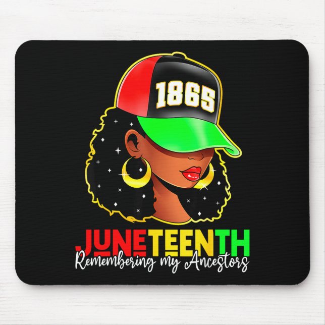 Juneteenth 1865 minns förfäder svart stolthet musmatta (Framsidan)