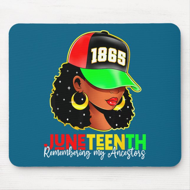 Juneteenth 1865 minns förfäder svart stolthet musmatta (Framsidan)