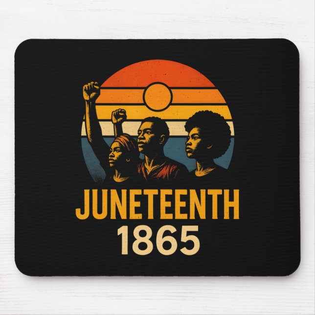 Juneteenth 1865 Retro solnedgång Svart historia oc Musmatta (Framsidan)