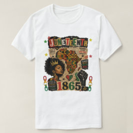 Juneteenth 1865 Svart Afro Drottning Afrikansk ken T Shirt