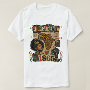 Juneteenth 1865 Svart Afro Drottning Afrikansk ken T Shirt