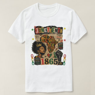 Juneteenth 1865 Svart Afro Drottning Afrikansk ken T Shirt