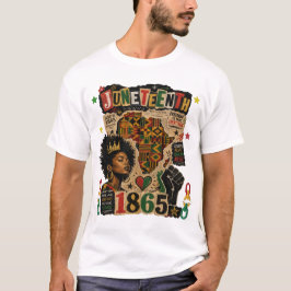 Juneteenth 1865 Svart Afro Drottning Afrikansk ken T Shirt