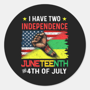 Juneteenth 1865 svart afroamerikansk flagga Usa 4t Runt Klistermärke